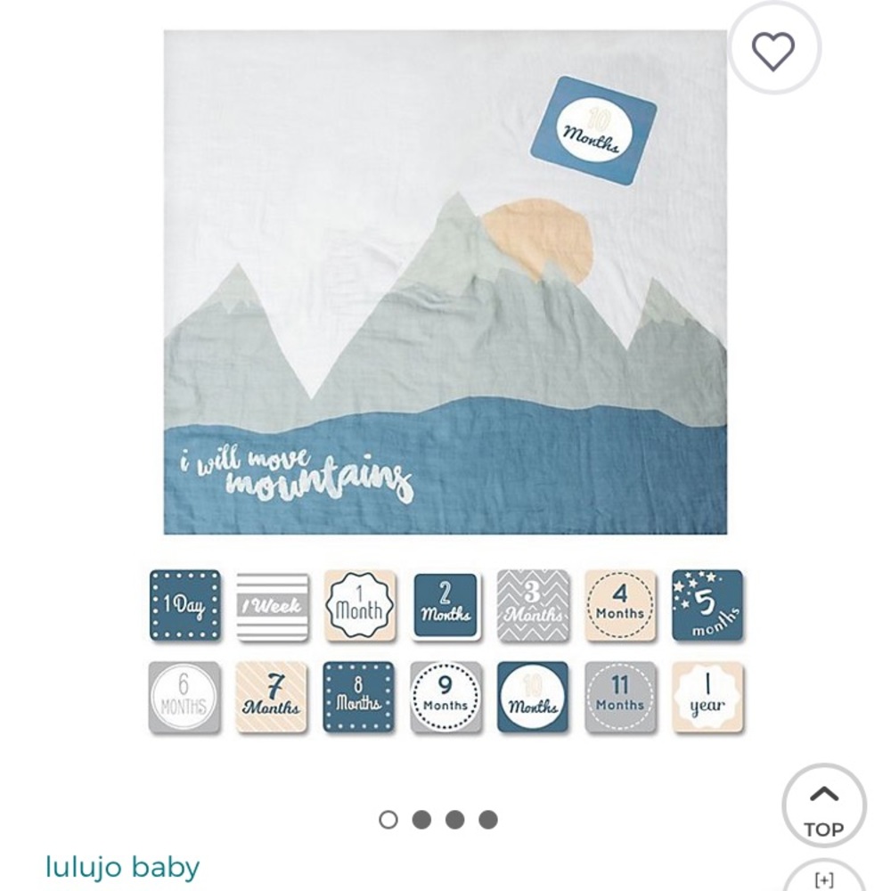 Lulujo Move Mountains Muslin Blanket & Card Set